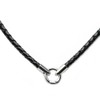 Silver1 Pendant, Leather Choker, Black, 0.2 inches (4 mm), Stainless