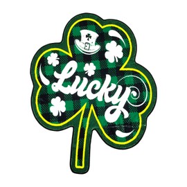 Gplyfbu Funny Saint Patricks Day Lucky Shamrock Shaped Rug 24x21 Inch Cute Rugs for Bedroom Cartoon Non-Slip Accent Mat