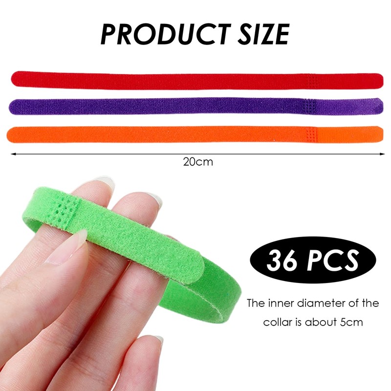 TYFGRT Pack of 36 Pet Identification Rings, Colourful Pet Collars,