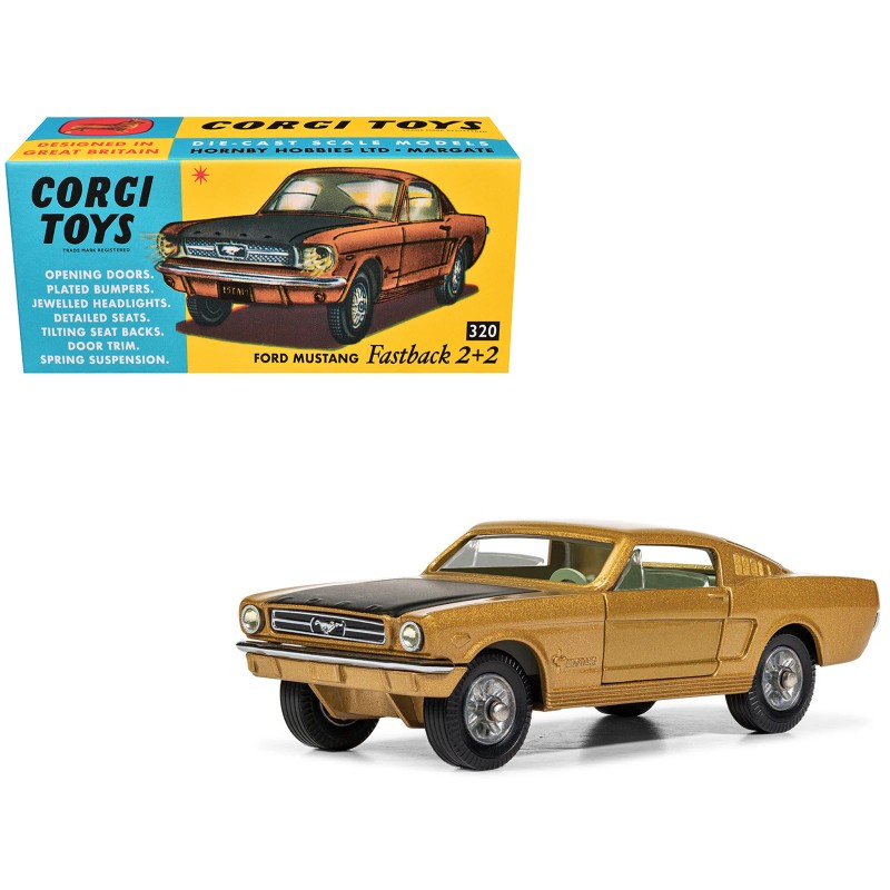 DCD Ford Mustang Fastback 2+2 Diecast Model Car Gold Metallic