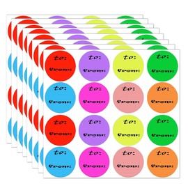 to from Gift Tag Stickers, 2.5 inch Color Dot Holiday Tags Labels （80 Pcs）