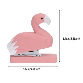 AIMALL Mini Animal Stapler 3.38 x 2.63 Inches Creative Wooden Hand-Carved Desk Stapler with Colourful Painted Design for School, Office, and Home Use