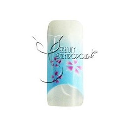 Blue/Fuchsia Floral Pre-designed Acrylic/UV Gel Artificial/False French Nail Tips (70 pcs.)