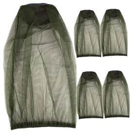 OHPHCALL 5Pcs Breathable Fishing Hat with Protective Mesh Outdoor Beekeeper Hat for Mosquito Protection for Camping Gardening and Fishing Activities Olive Green