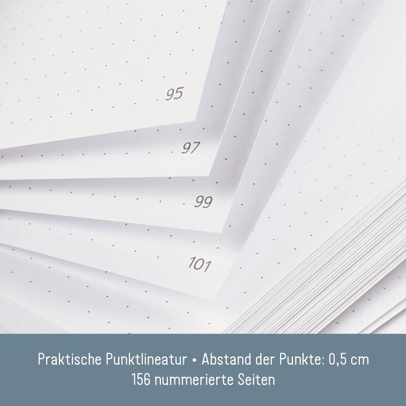 paper&you® Bullet Journal Dotted A4+ with Elastic Band [Grey Marble]