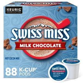 Swiss Miss Milk Chocolate Hot Cocoa, Keurig Single-Serve K-Cup Pods, 88 Count (4 Packs of 22)