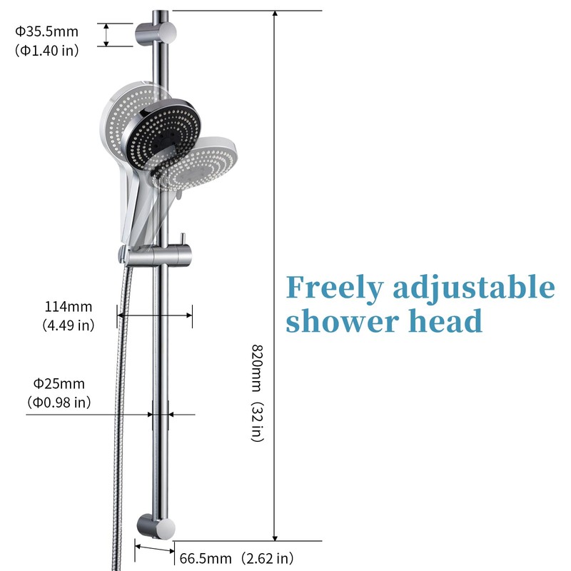 OFFO Shower Slide Bar Combo, Adjustable 33 in Slide Bar