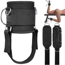 Crostice Ankle Strap Compatible with Tonal Machine, Kick Back Ankle Straps for Smart Home Gym, Cable Machine Attachment with Multi-Angle Adjustment, Extra Strap for Foot Support, Heavy-Duty