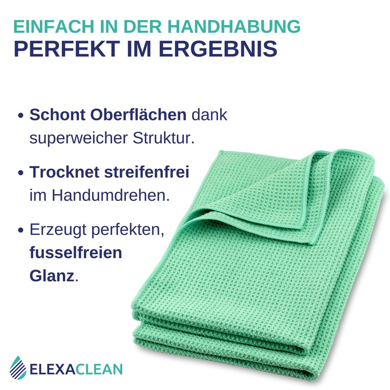 Elexaclean Microfibre Drying Cloth, Premium Waffle Cloth (60 x 40