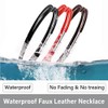 LERSUSI 4pcs Black Necklace Cords, Woven Wax Rope Chain for