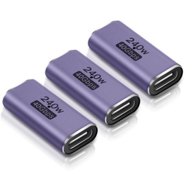 ELUTENG 3 Pack USB C Coupler 240W USB C to USB C Connector Female to Female Adapter 40Gbps Type C Extender Adapter Video Display for TV PC Laptop Tablet Phone and More USB-C Devices