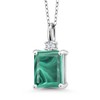 Gem Stone King 925 Silver Green Malachite and White Lab