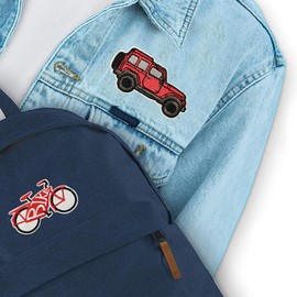 Woohome 16 PCS Iron on Patches, Embroidered Fabric Iron on or Sew on Patches Red Embroidered Appliques Sticker Patches for Clothes Hat Jeans