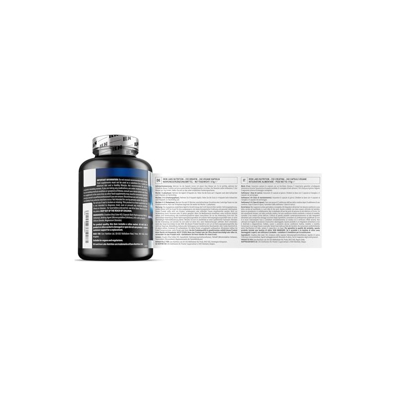 Creatine Ethyl Ester Capsules - 3600mg CEE Creatine - Vegan