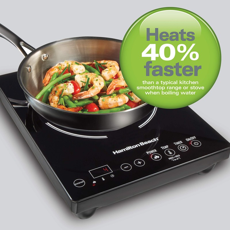 Hamilton Beach Portable Single Induction Cooktop Countertop Burner Hot Plate