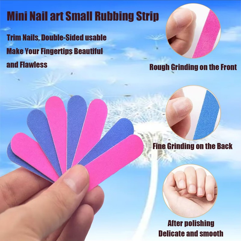 Transun Moo Mini Nail Files Bulk, 100 Pack 2 Inches