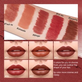 KISSIO Lip Liner,Creamy Lip Pencil,Long Lasting Lip Liner with Sharpener,Matte Finish,Smooth and Soft,Non-Dry,Easy to Use,Cruelty free,Touch me
