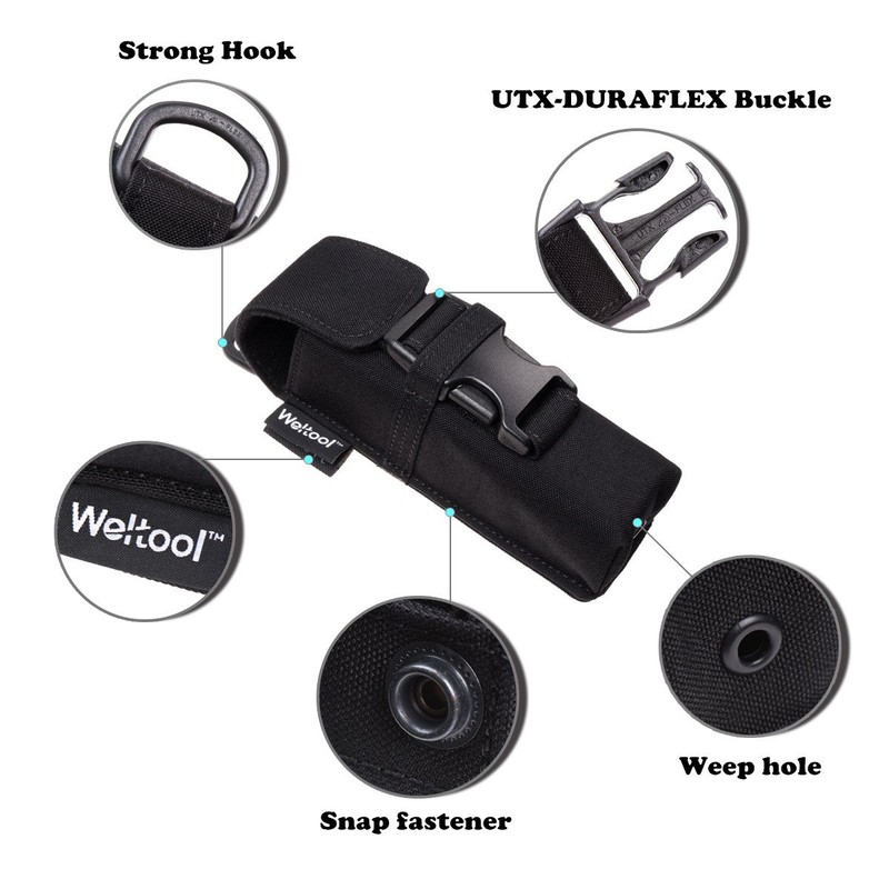 Weltool 戦術懐中電灯ホルスター、Molleシステム、コーデュラ素材、UTX-DURAFLEXバックルツールポーチFenix PD35 TK16 Streamlight Scorpion X, STRION, PROTAC HL
