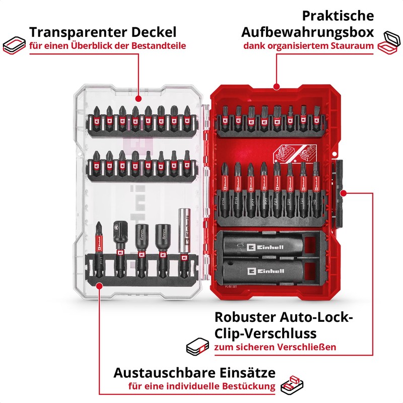 Original Einhell M-CASE 39-Piece Impact Bit and Socket Set (25