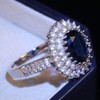 Viyuroyk 925 Sterling Silver Shining Blue Gemstone Cubic Zirconia Rings