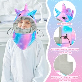 Sylfairy Kids Winter Windproof Hat, Unisex Children Heavyweight Balaclava, Ski Fleece Lining Hat (Blue)