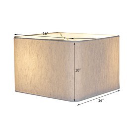 16x16x10 Rounded Corner Premiere Hardback Shallow Square Drum Lampshade Textured Oatmeal