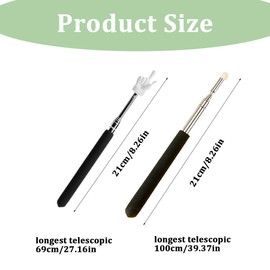 Extendable Pointer Stick, Set of 4, Teacher Presenter, Stainless Steel, 100 cm Extendable Telescopic Rod, Blackboard Pointer for Presentations, Formats, Seminars