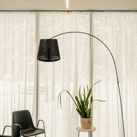 OSALADI Tree Shadow Lampshade, E27 Table Lamp Shade Hollow out Metal Lamp Shade Light Accessories for Table Lamp Floor Light, 19X19X15cm, Black