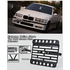 Extreme Online Store EOS License Plate Front Bumper Tow Mount Adapter Relocator Kit - Made for and Compatible with 3 Series E36 92-98 1992 1993 1994 1995 1996 1997 1998