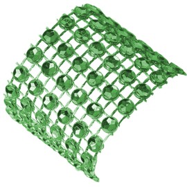 Trimming Shop Acrylic Napkin Ring Holder, Bling Rhinestone Chair Sash Fastener with Hook & Loop Stripe Buckle for Table Decoration, Dining, Wedding, Birthday, 13cm x 4cm, 10pcs, Green