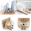 INNERNEED Bamboo Wooden Plate Racks Dish Stand Holder Kitchen Storage