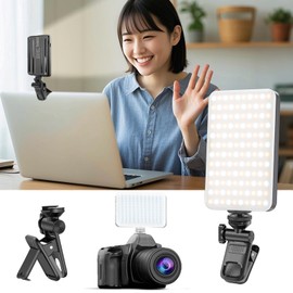 Lamiishop Photography Light, Clip + Hanging Type, Smartphone Light, Shooting Color Temperature, 2500K - 9000K, Stepless Dimming Toning, 120 LED, Ring Light, Smartphone 360° Rotation, Smartphone