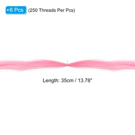 PATIKIL Crystal Flash Fly Fishing Line Fly Tying Material, 6Pcs 250 Strands Dry Flies Decorating Accessories for Making Fishing Hook Lure Flies, Fluorescent Pink