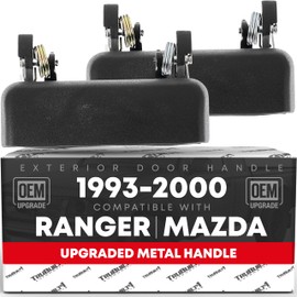 Exterior Front Door Handle Set, Front Left and Right - Compatible with 1998-2000 Ford Ranger; 98-00 Ford Ranger USA Type - Textured Metal - OEM F37Z-1022404-A, ZZM059420, 90022, 90021