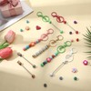 Exclaith 42 Pcs Beadable Keychains Bulk Kit Blank Beaded Metal