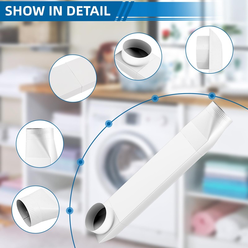UD48S 4" Stainless Steel Telescoping Dryer Vent Kit - Flat