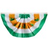 Motiloo 1Pcs 3x1.5 Foot Ireland Flag,St.Patrick Day Flag Pleated Fan
