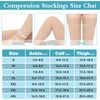 GODORIO 2Pairs 20-30mmHg Thigh High Compression Stockings, Footless Thigh High
