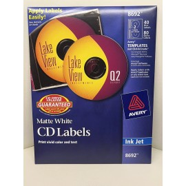 Avery Inkjet CD Labels Matte White 40/Pack 8692