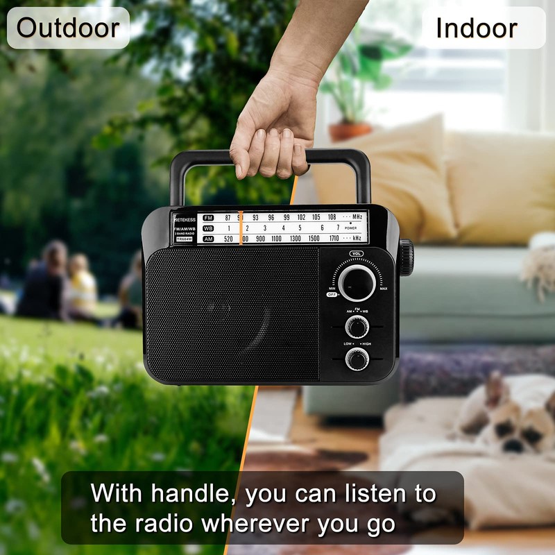 Retekess TR604W AM FM NOAA Radio, Portable Emergency Weather Radios