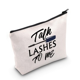 PLITI Lash Artist Gifts Beauty Lashes Girl Makeup Bag Esthetician Gift Eyelashes Artist Gift Talk Lashes to Me Lash Tech Gift (talk lashes bagU)