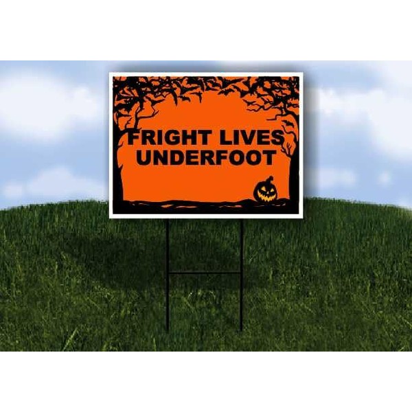 FRIGHT LIVES UNDERFOOT Halloween Bats and Jack O Lantern 1