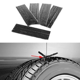 50pcs Tire Repair Strings, Tubeless Tyre Tire Puncture Repair Seal Rubber Strips for Car Motorcycle Tire Repair Plugs (Black 200*3.5mm)