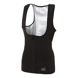 FiCOLY FSTW-1 Women's Sauna Suit, Vest, Sweat Sauna Suit, Washable, Large Size, Tank Top, Training, Washable, (M)