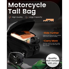 JFG RACING Motorcycle Tail Bag 22-38L Dual Use Seat Helmet Bag Backpack Universal for Motorcycle Motorbike Street Dirt Bike Accessories