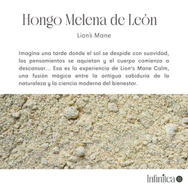 Hongo Melena de León con Cedrón 30 g | Lions Mane | Ingredientes naturales | Apoyo cerebral y relajación natural | Infinitea