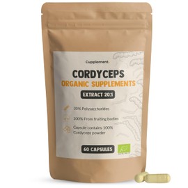 Cupplement - Cordyceps Extrakt Kapseln 60 Stück - 20:1 Extrakt - Bio - 400 MG pro Kapsel - Kein Pulver - Ergänzung - Pilz - Pilze - Superfood - Mushroom - Supplement