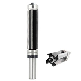 SICWOOD Top and Bottom Bearing Flush Trim Router Bit 1/2 Shank, 4-Cut Flute, 2-1/2-Inch Height X 3/4-Inch Diameter, Carbide Tipped, Template Flush Cut Trim Router Bit, for Woodworking Trimming