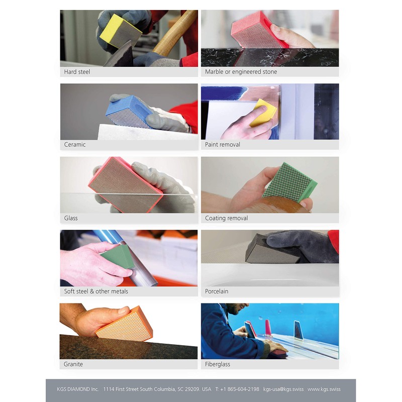 KGS PRO-PAD Diamond Hand Polishing Pads (3 Pack, Grit 1500