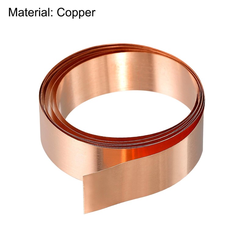 TOP-VIGOR 1Pcs Pure Copper Strip Roll, 1000mm x 15mm x
